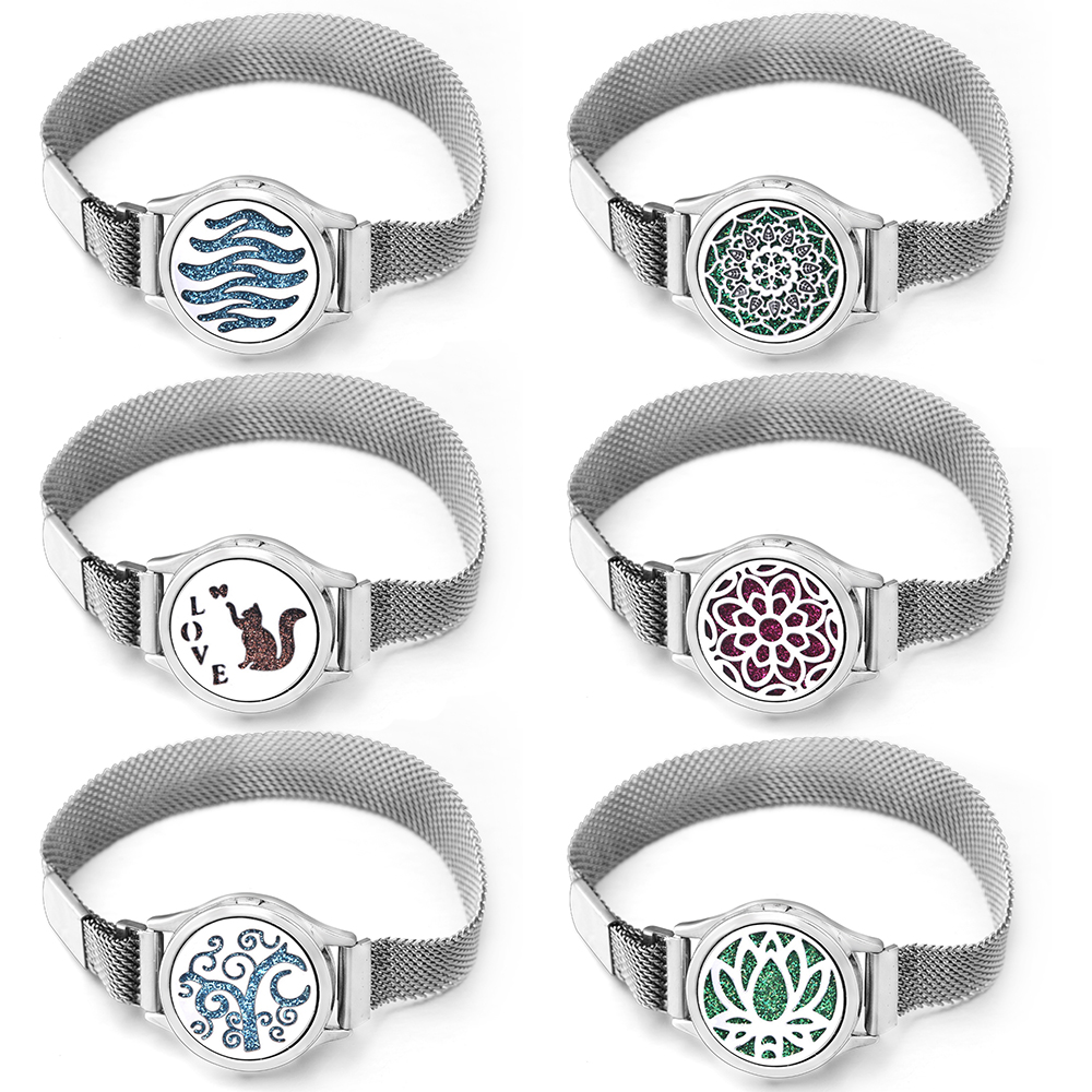 Jewelry Essentials Watches - Trendy Lotus Desen Aromaterapi Madalyon Bilezik