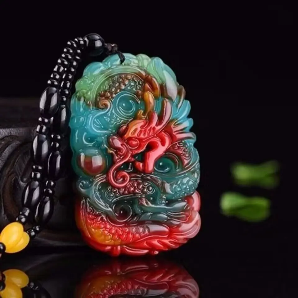 Luxury Gifts Jewelry & Watches Namfleg Mostar - Gerçek yeşim ejderha kolye kolye taşlar