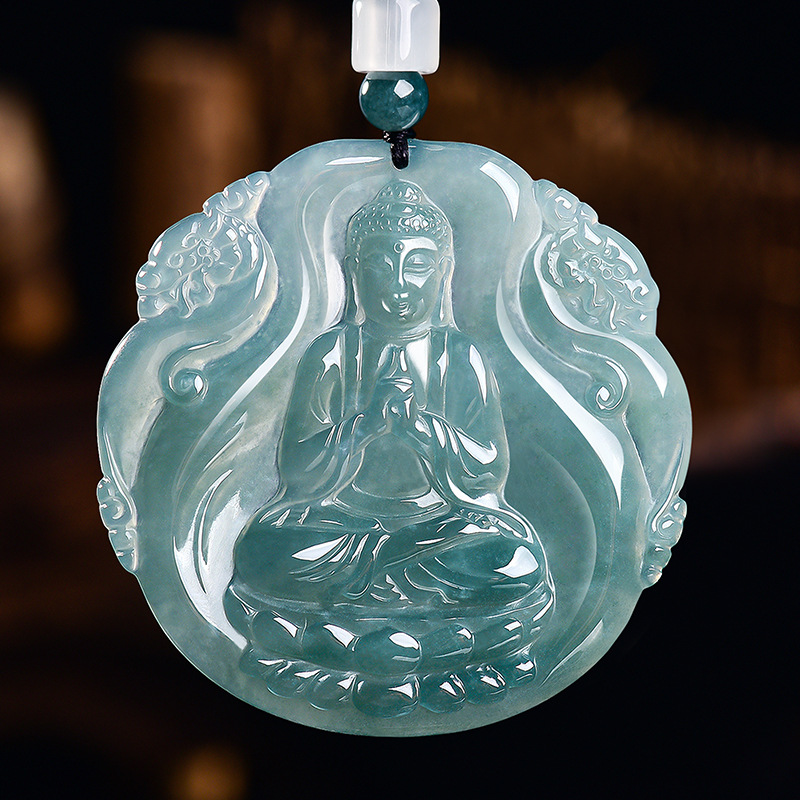 Luxury Gifts Jewelry & Watches Namfleg Mostar - Doğal Birmanya Yeşim Taşı Buda Kolye