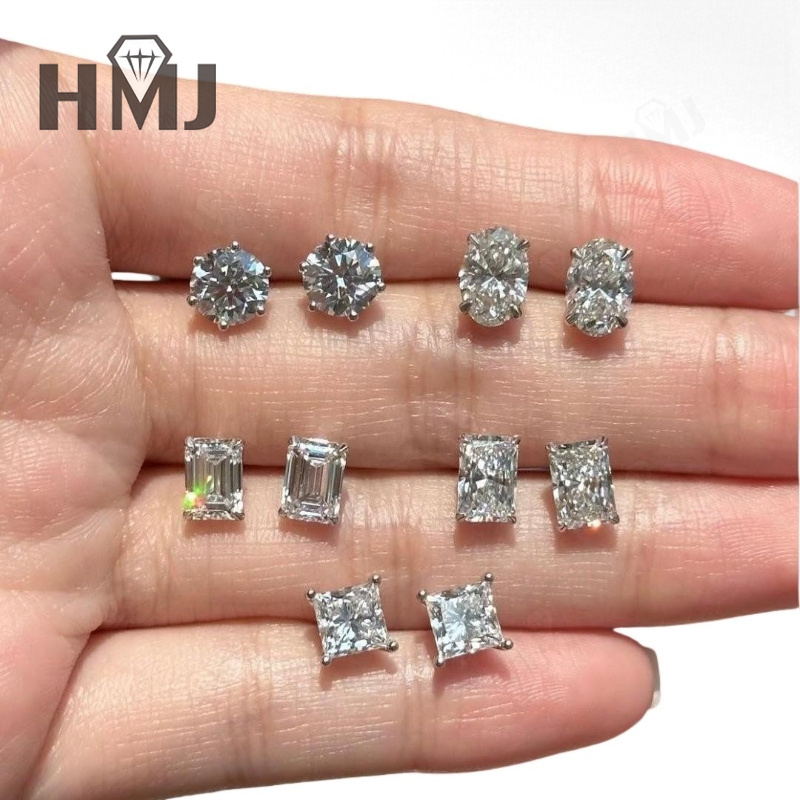 Diamond Stud Earrings - Toptan Küpe Mozanit Elmas 925 Ayar