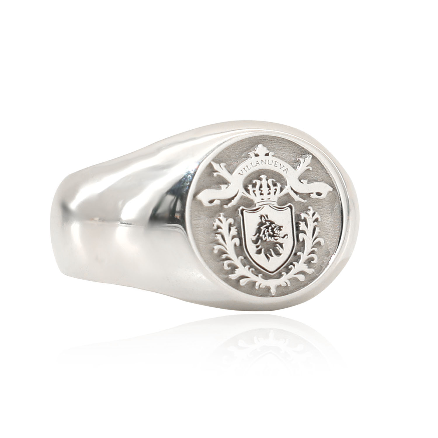 Mens Signet Ring - 17mm Yuvarlak 925 Ayar Som Gümüş