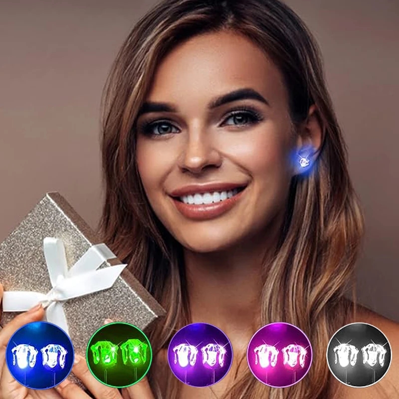 1 çift Led Işık Up Kulak Damız - Diamond Stud Earrings incelemesi ve fiyatı