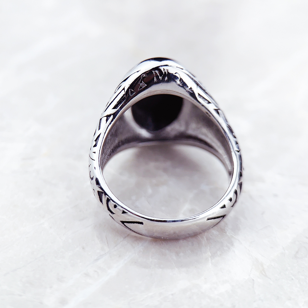 Siyah Oval Mühür Yüzük Avrupa  - Mens Signet Ring incelemesi ve fiyatı