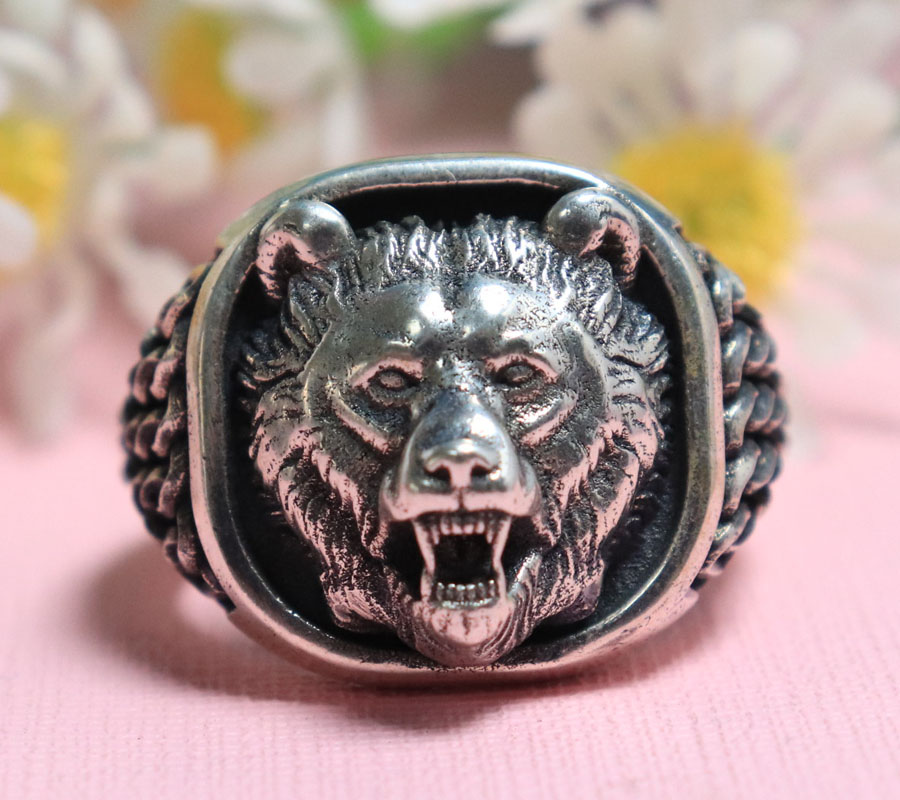 22g Viking Ayı Başı Nordik Süs - Mens Signet Ring incelemesi ve fiyatı