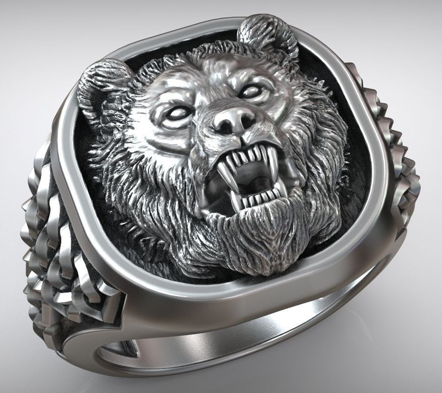 22g Viking Ayı Başı Nordik Süs - Mens Signet Ring incelemesi ve fiyatı