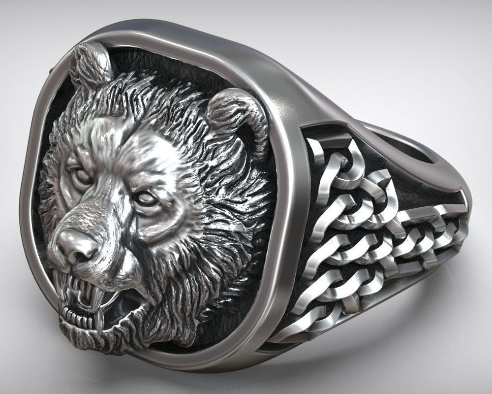22g Viking Ayı Başı Nordik Süs - Mens Signet Ring incelemesi ve fiyatı