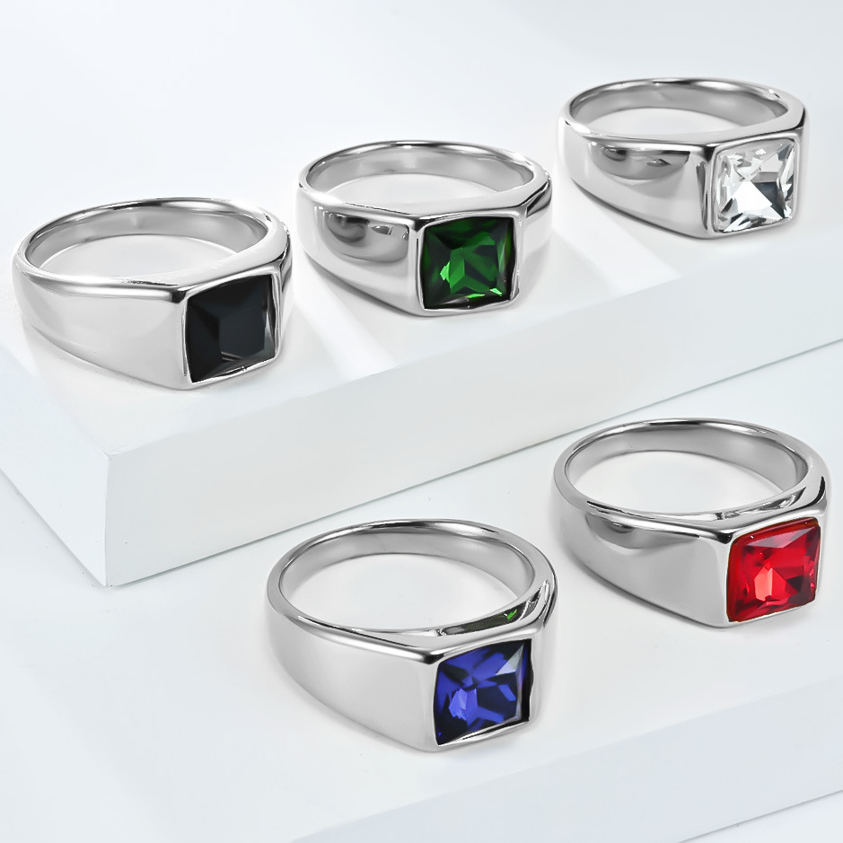 Paslanmaz Çelik Parlak Zirkon  - Mens Signet Ring incelemesi ve fiyatı