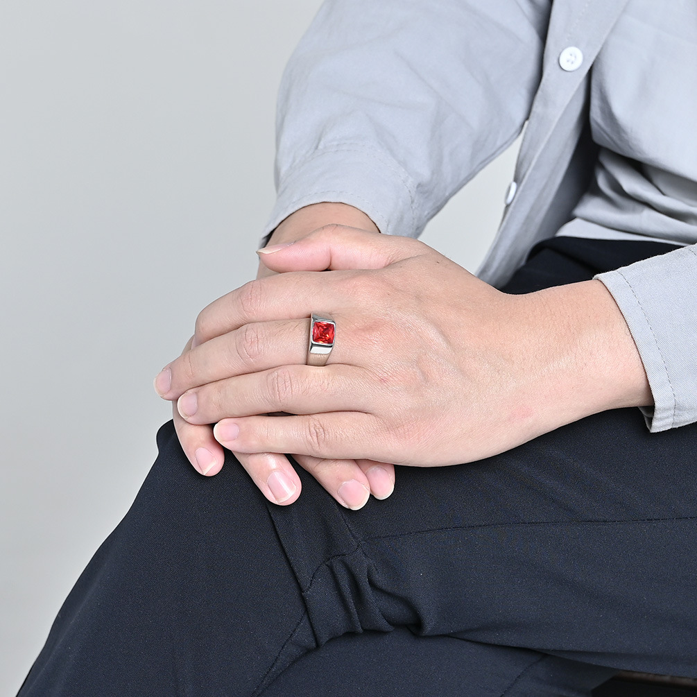 Paslanmaz Çelik Parlak Zirkon  - Mens Signet Ring incelemesi ve fiyatı