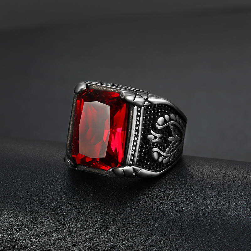 Gümüş renk erkekler kırmızı ma - Mens Signet Ring incelemesi ve fiyatı