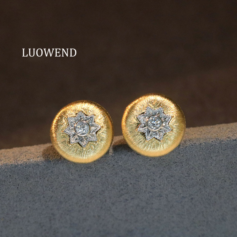 LUOWEND 100% 18 K Sarı Altın K - Diamond Stud Earrings incelemesi ve fiyatı