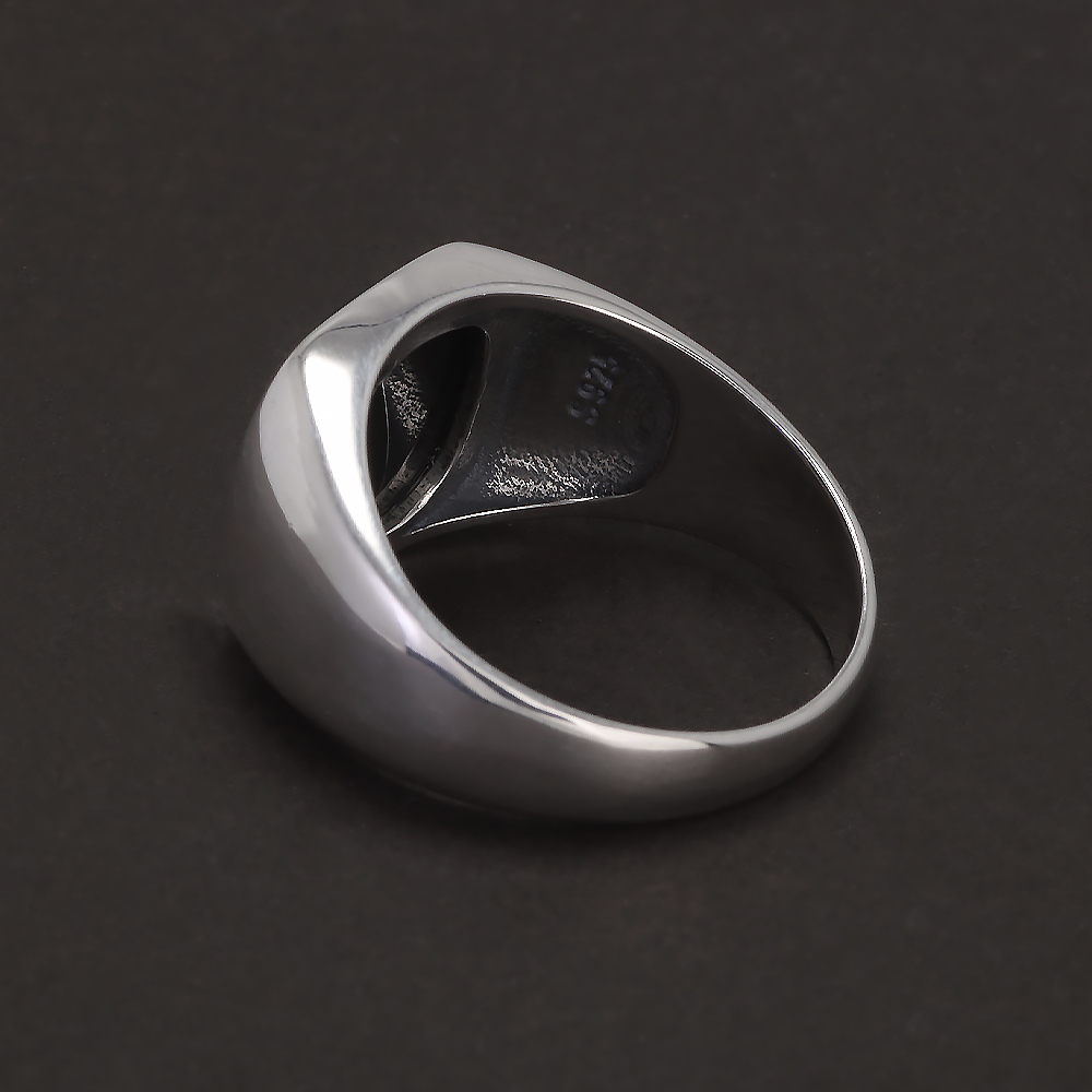 S925 Ayar Gümüş Siyah Oniks Si - Mens Signet Ring incelemesi ve fiyatı