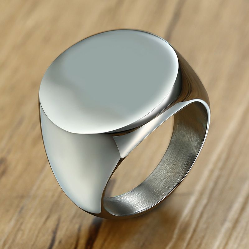 Vnox şık desen yazı ilk damga  - Mens Signet Ring incelemesi ve fiyatı